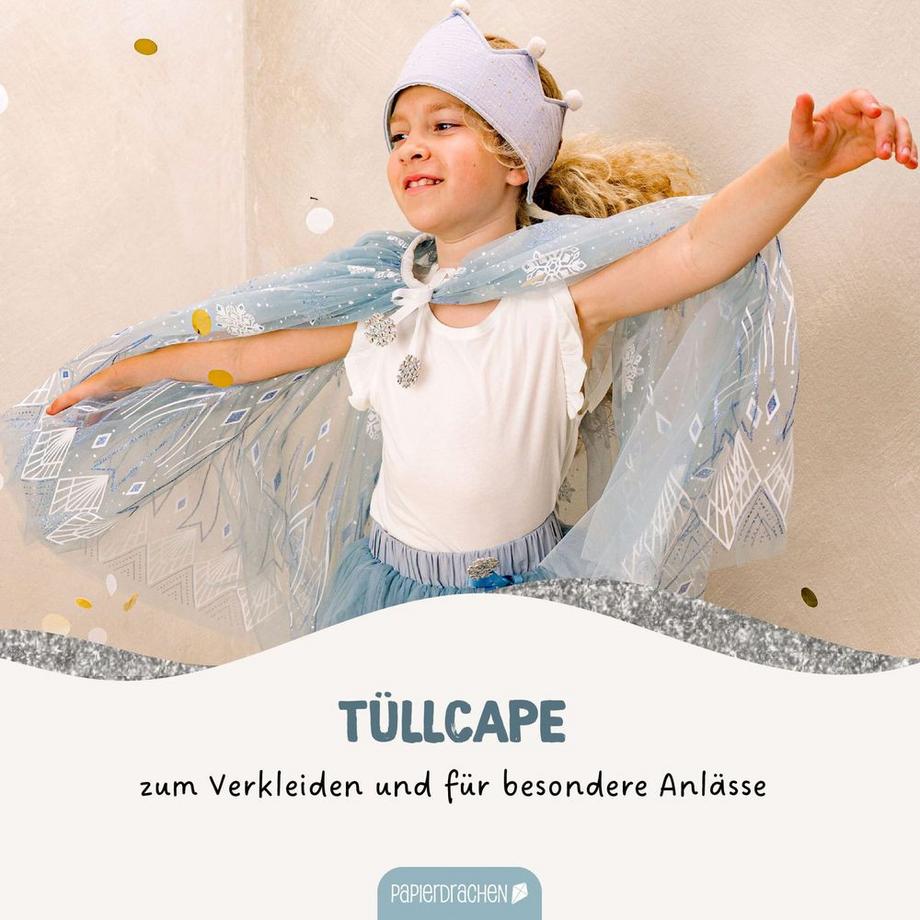 Papierdrachen  Tüll Cape mit Glitzer 