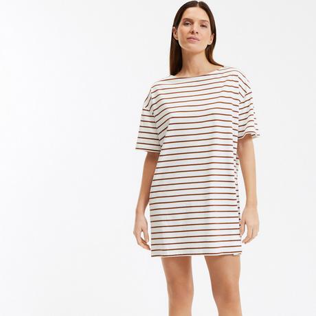 SO'HOME Chemise de Nuit Rayée en Jersey de Coton  