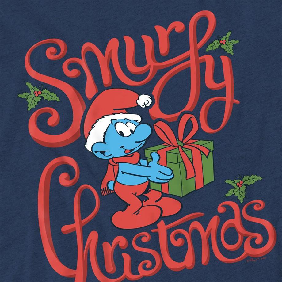 Puffi  Smurfy Christmas Maglietta Regalo 