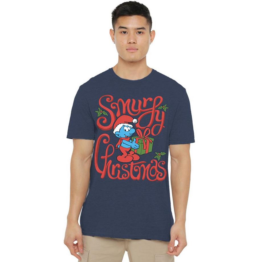 Puffi  Smurfy Christmas Maglietta Regalo 