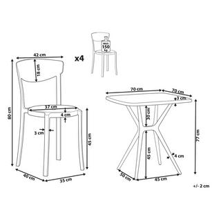 Beliani Set da pranzo per 4 persone en Materiale sintetico Moderno SERSALE/VIESTE  