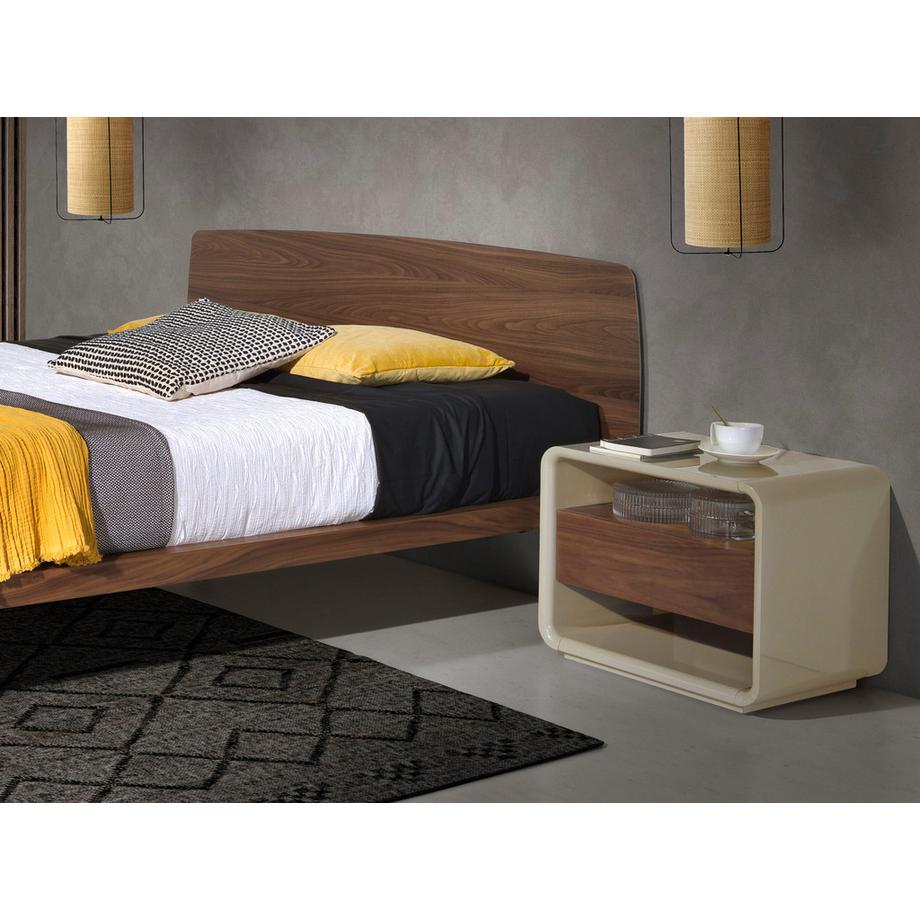 ANGEL CERDA Table de chevet noyer et bois gris  