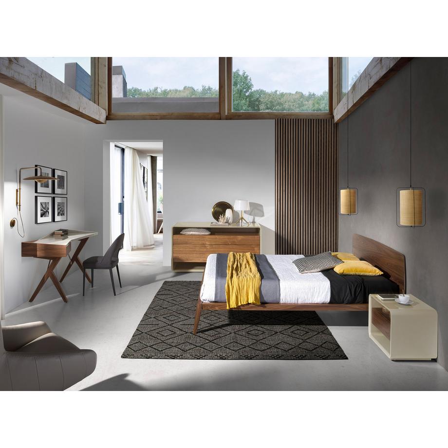 ANGEL CERDA Table de chevet noyer et bois gris  