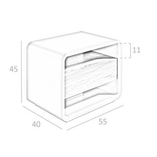 ANGEL CERDA Comodino in legno di noce e MDF laccato  