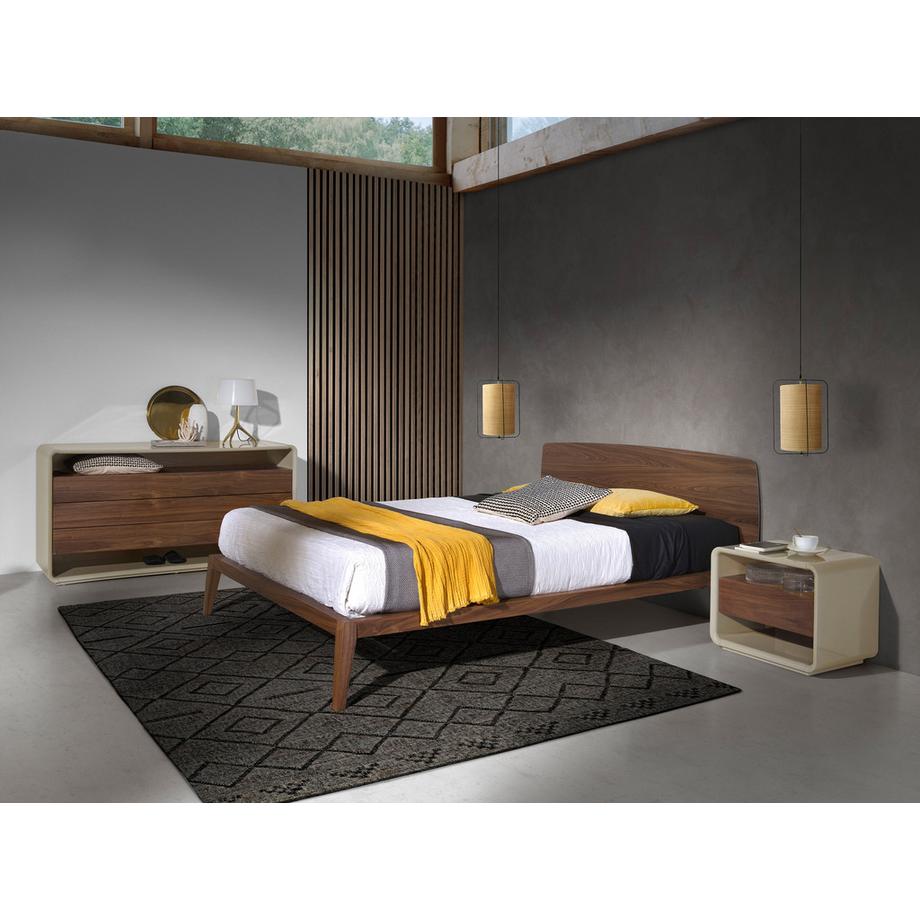 ANGEL CERDA Table de chevet noyer et bois gris  