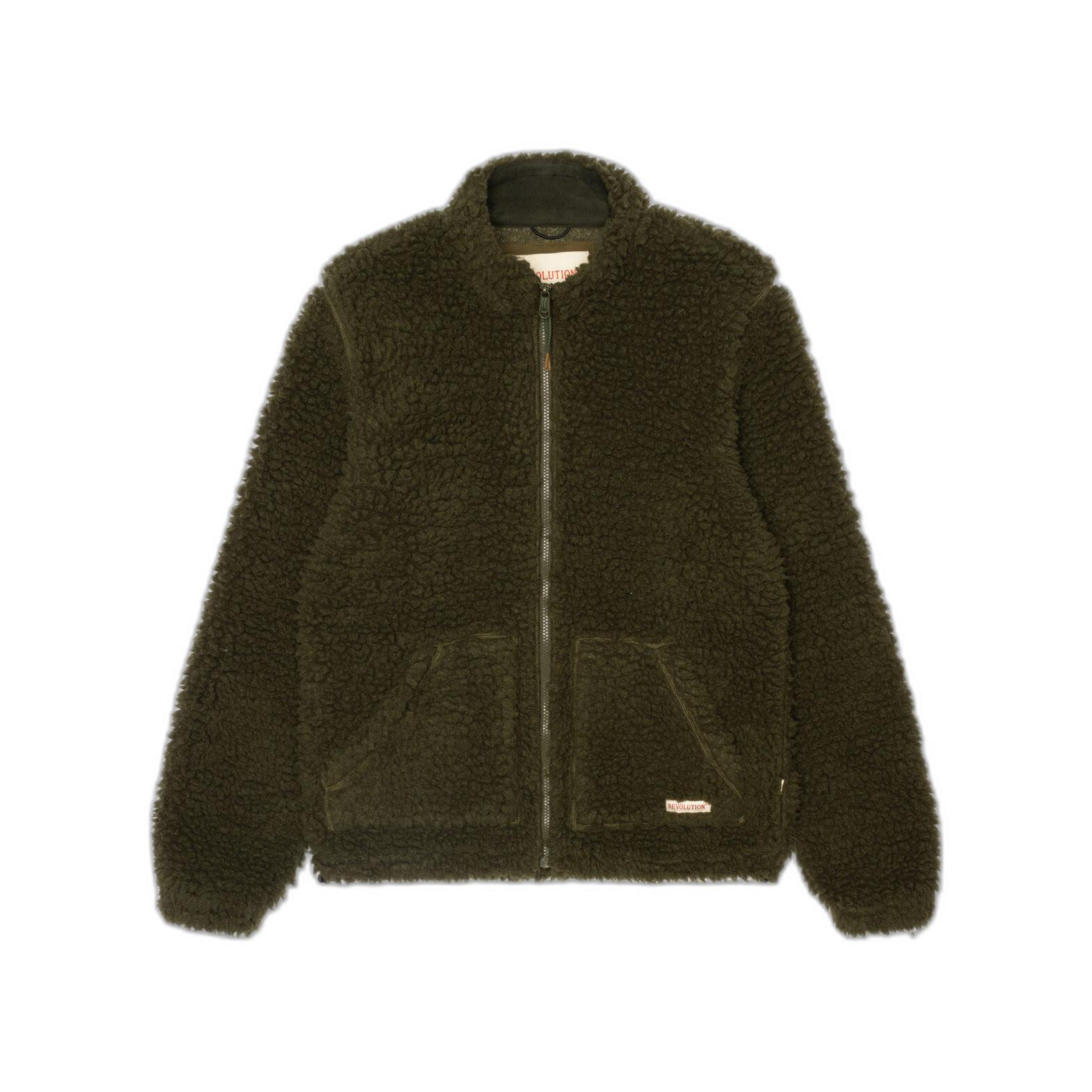 Revolution Kurze Plüschjacke mit großen Kängurutaschen  