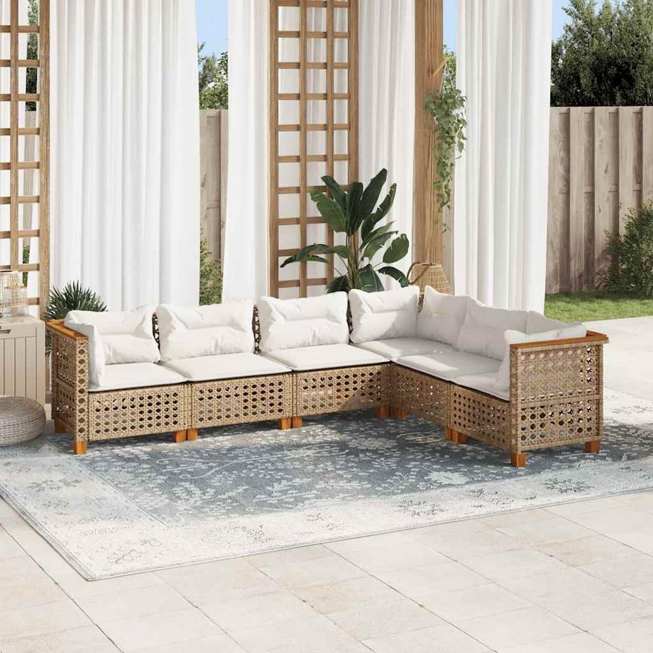 VidaXL Ensemble de canapés de jardin rotin synthétique  
