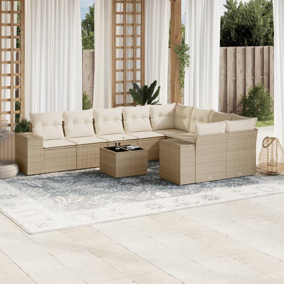 VidaXL Ensemble de canapés de jardin rotin synthétique  