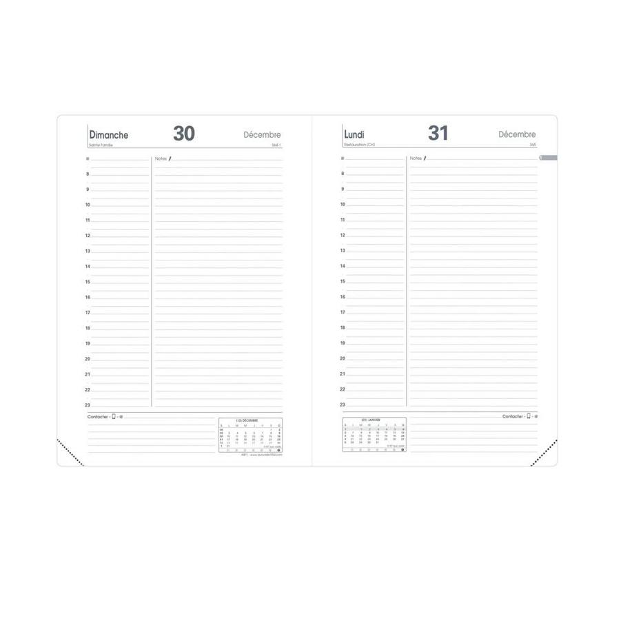 QUO-VADIS Quo Vadis - Agenda - 2025 - ABP 1 - Giornaliera - Francese - Impala - Nero - 12 mesi da gennaio a dicembre - 13x21 cm - Carta Clairefontaine Bianca - Prodotto in Francia  