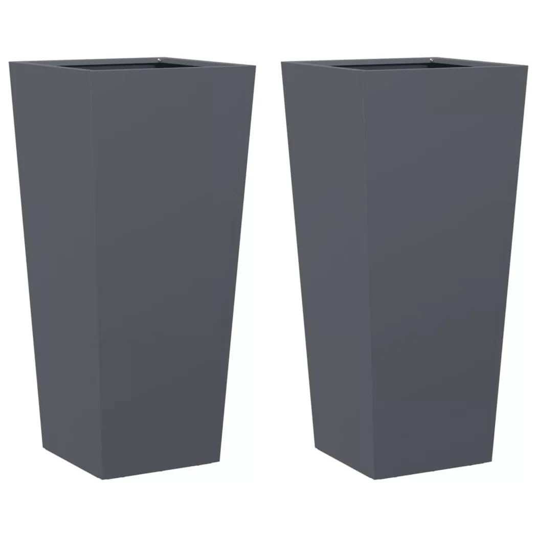 Jardinières 2 pcs anthracite 35x35x75 cm acier Vidaxl