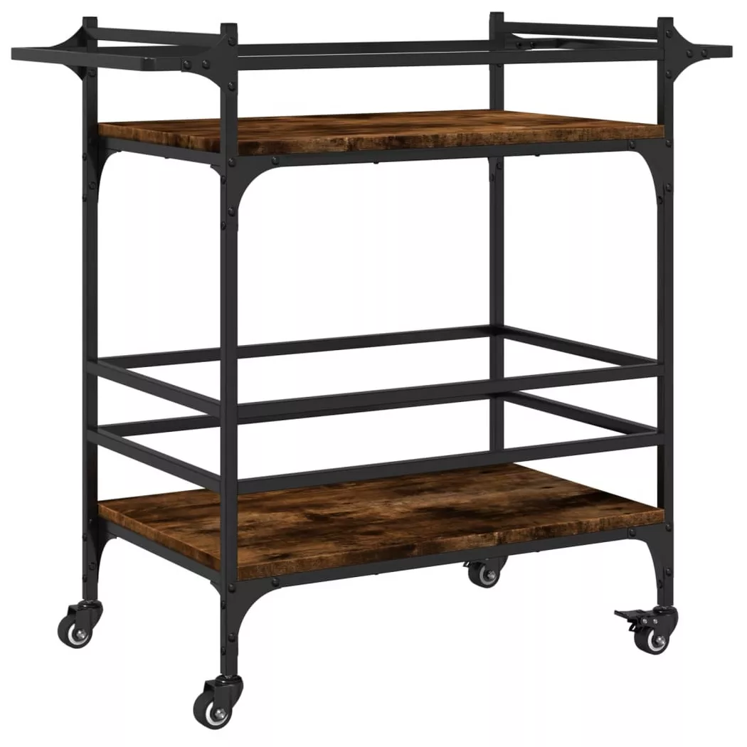 VidaXL - Chariot de cuisine bois d'ingénierie, One Size, Marron