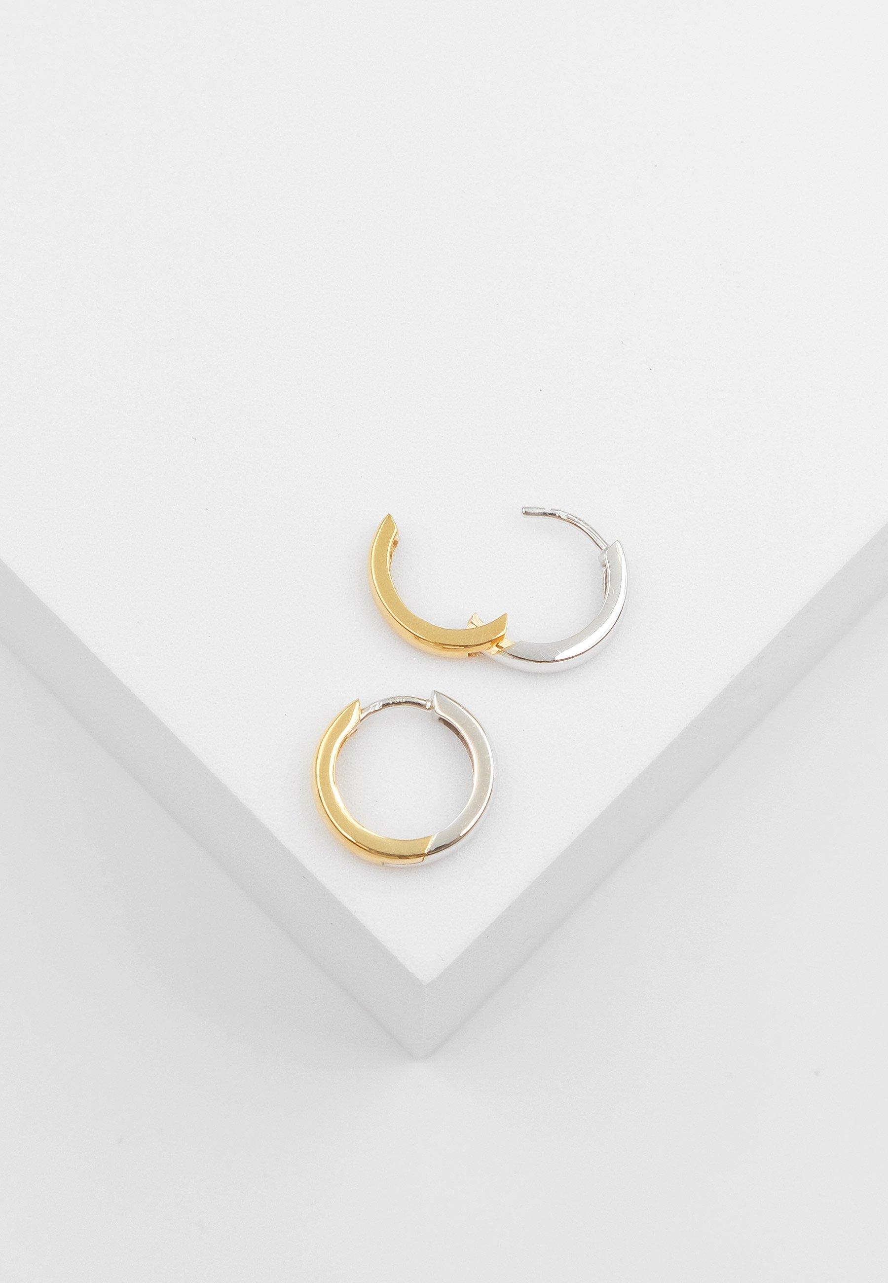 MUAU Schmuck  Creolen Bicolor Gelbgold-/Weissgold 750, 14mm 