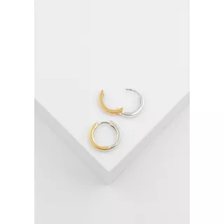 MUAU Schmuck  Creolen Bicolor Gelbgold-Weissgold 750, 14mm 