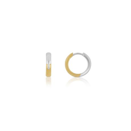 MUAU Schmuck  Creolen Bicolor Gelbgold-/Weissgold 750, 14mm 