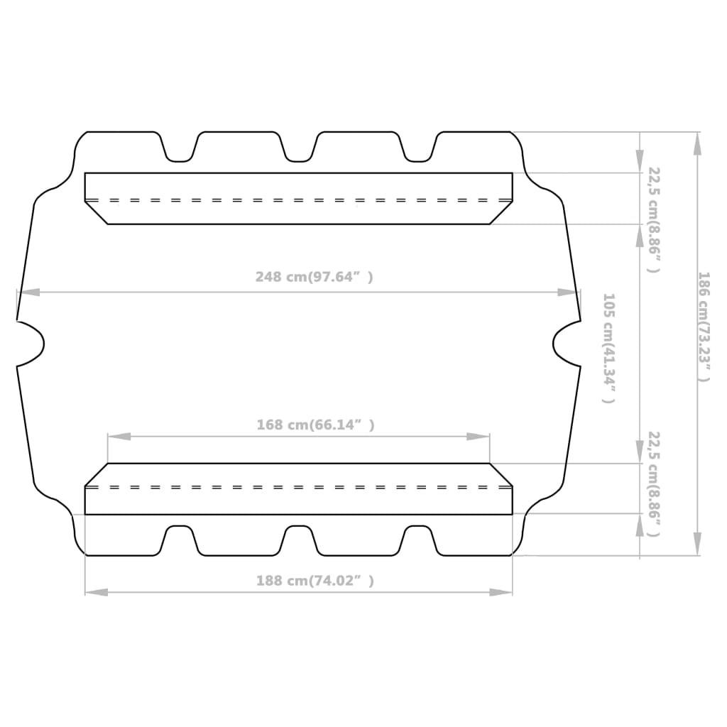 VidaXL Toit de remplacement tissu  