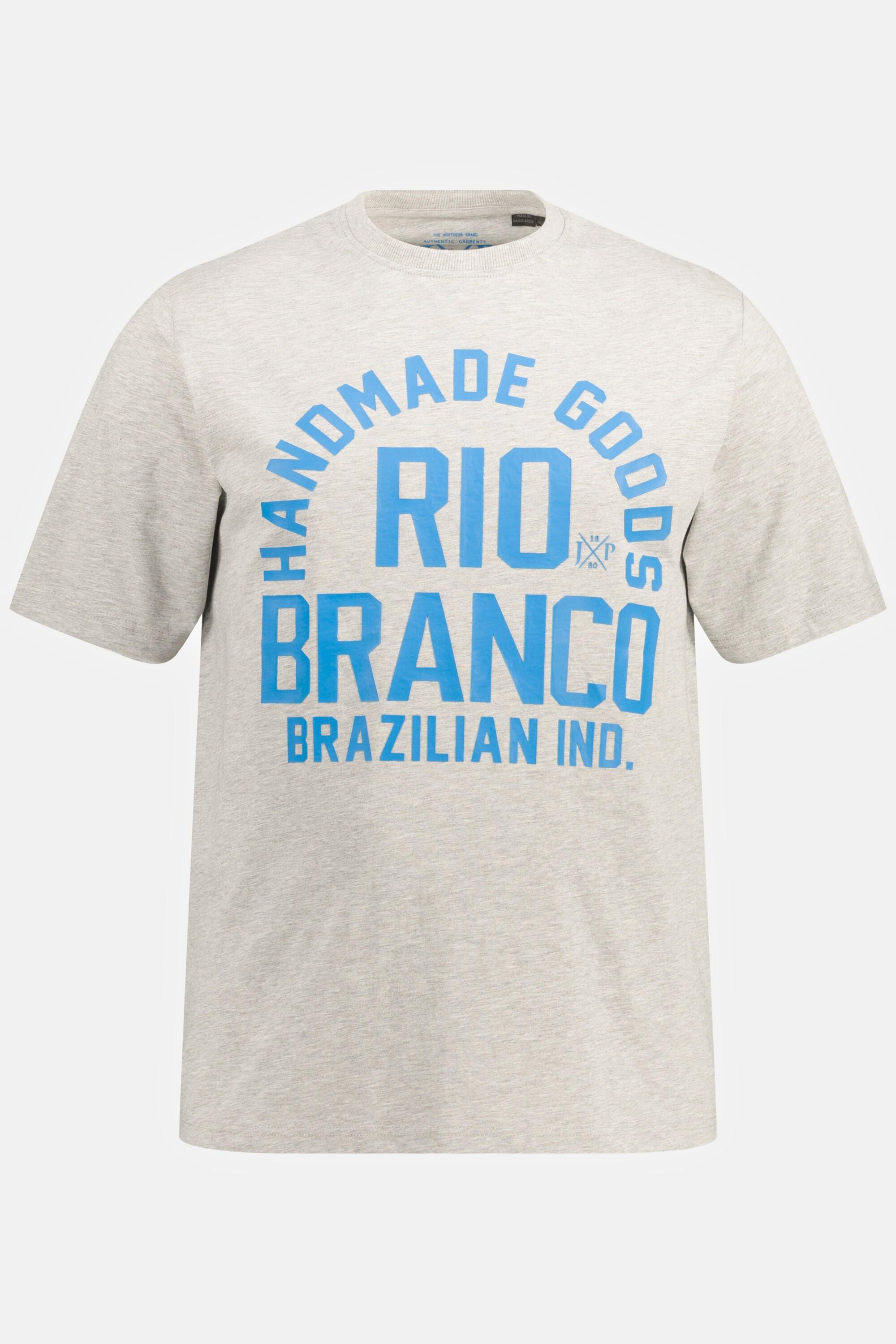 JP1880  T-Shirt, Halbarm, RIO BRANCO Print, Melange-Jersey 