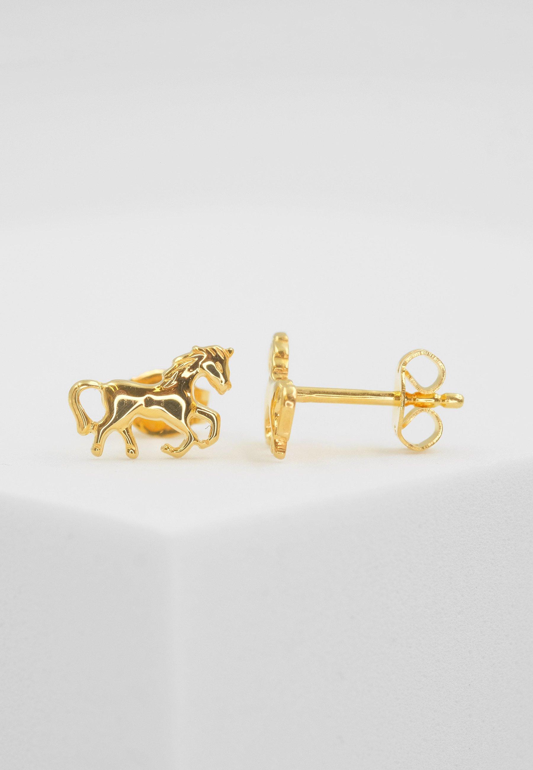 MUAU Schmuck  Ohrstecker Gelbgold 750, 7x10mm 