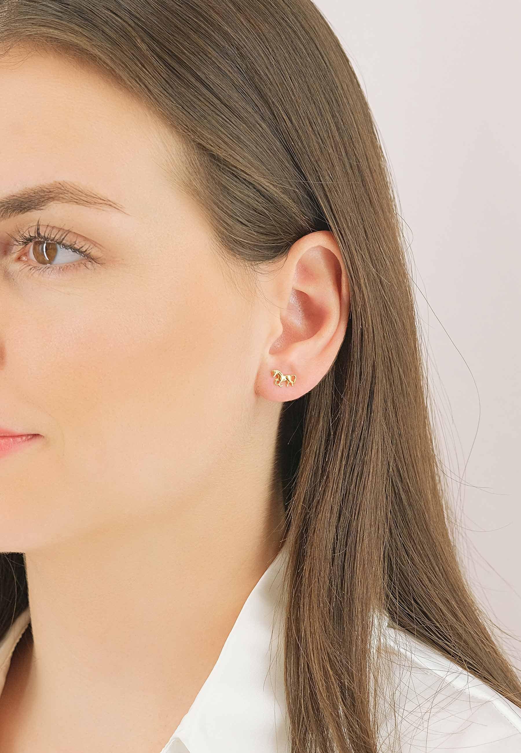 MUAU Schmuck  Ohrstecker Gelbgold 750, 7x10mm 