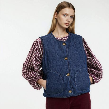 La Redoute Collections Wendbare gesteppte Denim Weste  