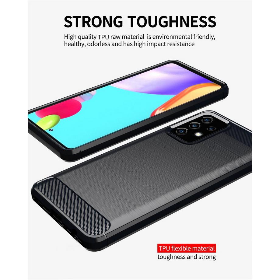 Cadorabo  Hülle für Samsung Galaxy A52 (4G  5G)  A52s TPU Silikon Edelstahl-Karbonfaser Optik 