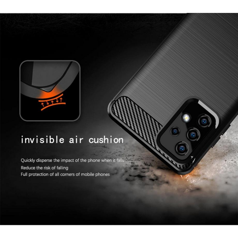 Cadorabo  Hülle für Samsung Galaxy A52 (4G  5G)  A52s TPU Silikon Edelstahl-Karbonfaser Optik 