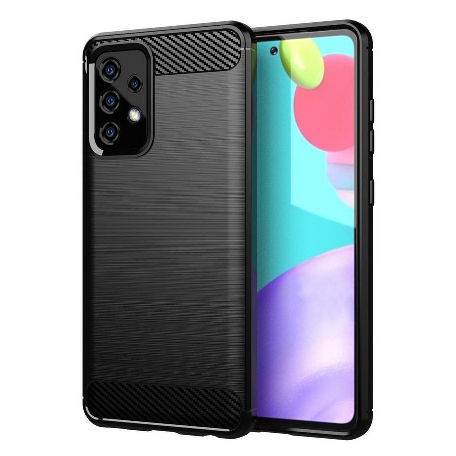 Hülle für Samsung Galaxy A52 (4G  5G)  A52s TPU Silikon Edelstahl-Karbonfaser Optik