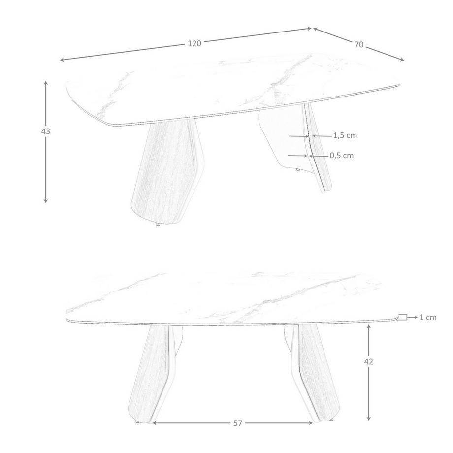 ANGEL CERDA Table basse ovale  