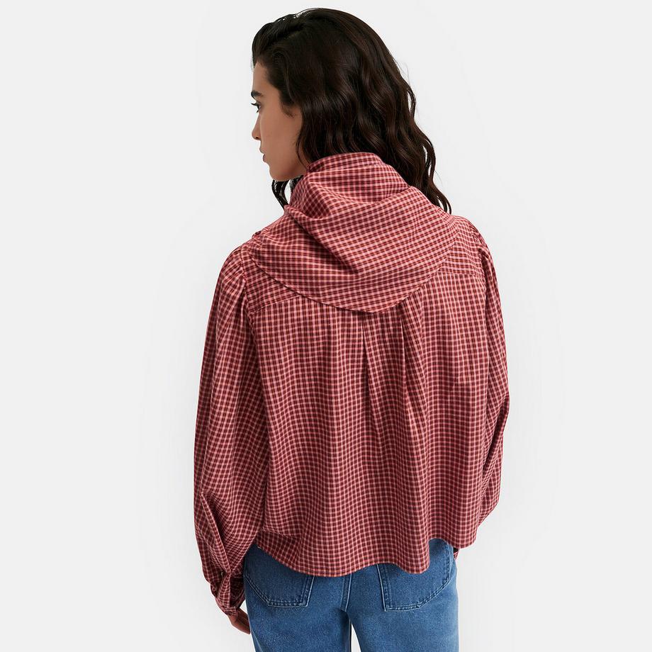 La Redoute Collections Chemise à carreaux col foulard manches longues  