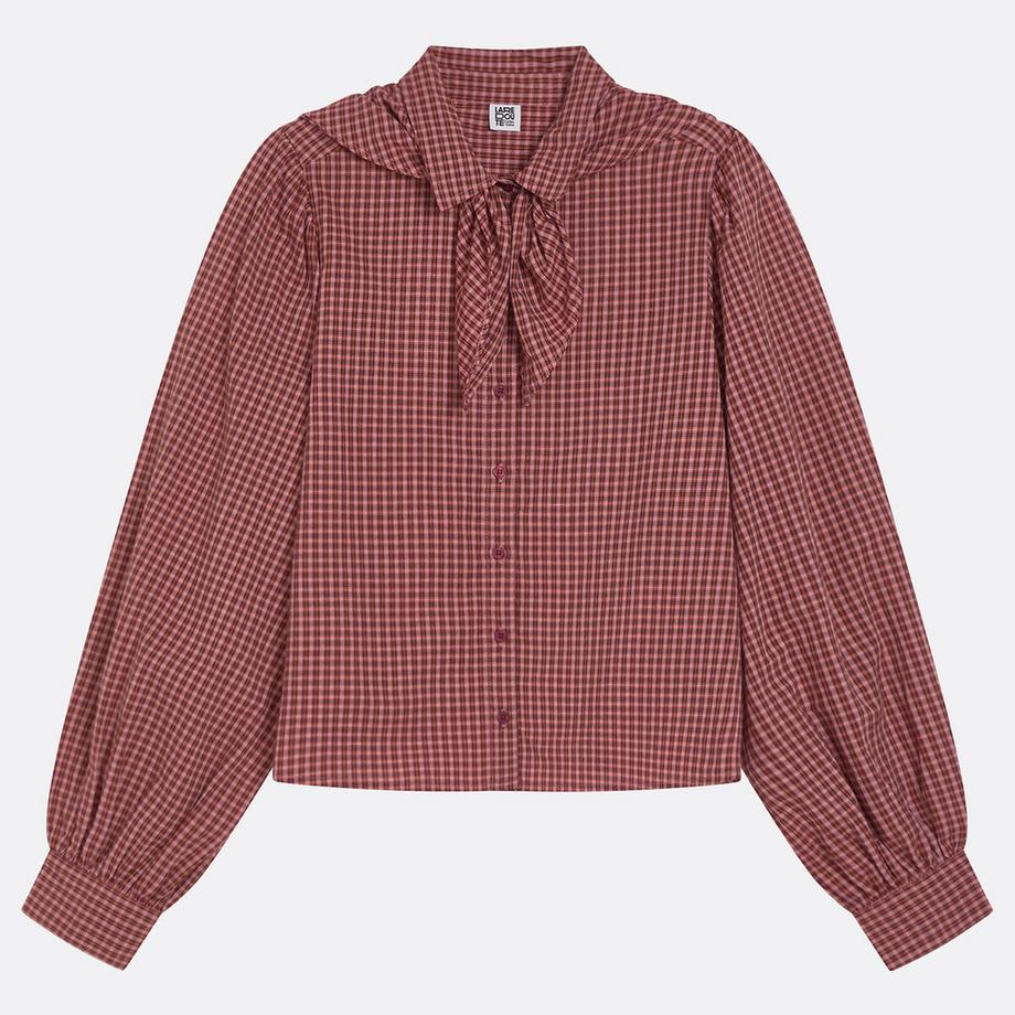 La Redoute Collections Chemise à carreaux col foulard manches longues  