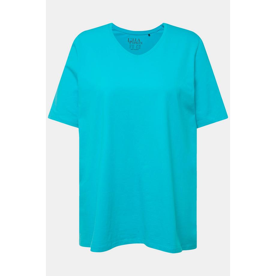 Ulla Popken A-Linie V-Ausschnitt Halbarm T-Shirt  