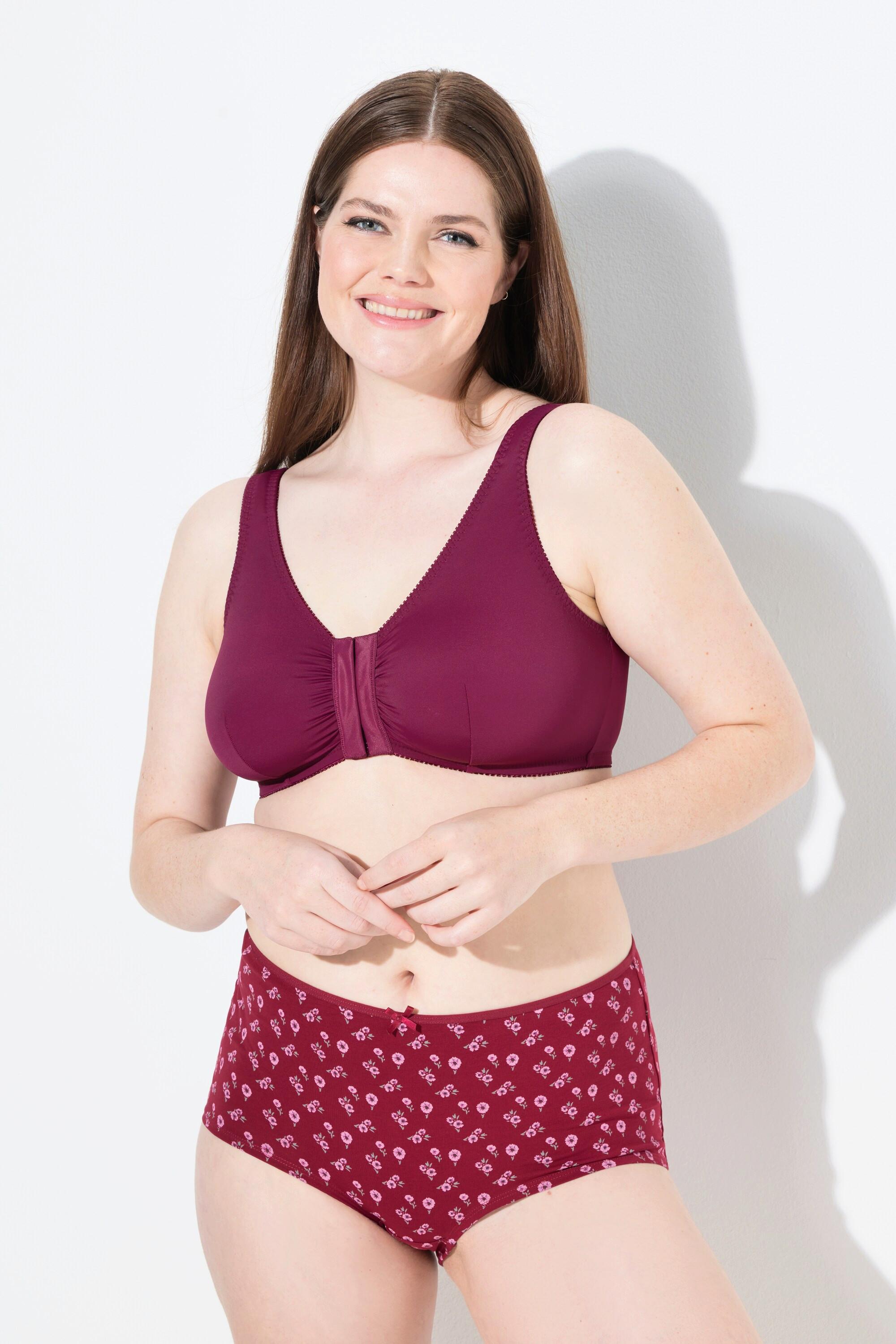 Ulla Popken Slip Hipster Confezione da 3 Fiori Tinta Unita  