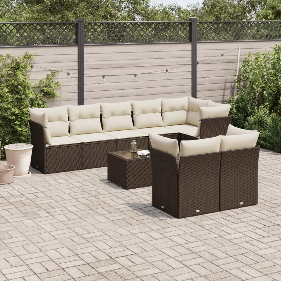 VidaXL set divano da giardino Polirattan  