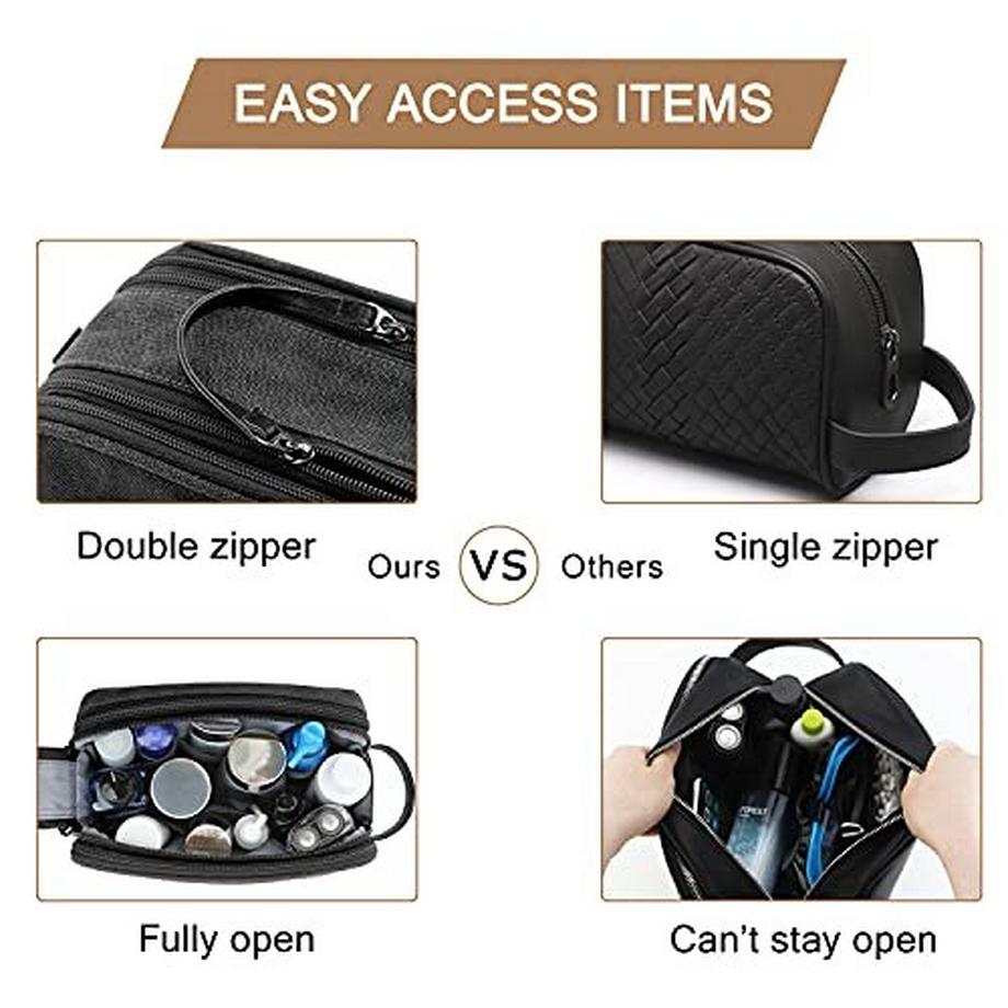 Only-bags.store Trousse de toilette Trousse de voyage Trousse à cosmétiques avec double ouverture à fermeture éclair grand espace de rangement 5L  