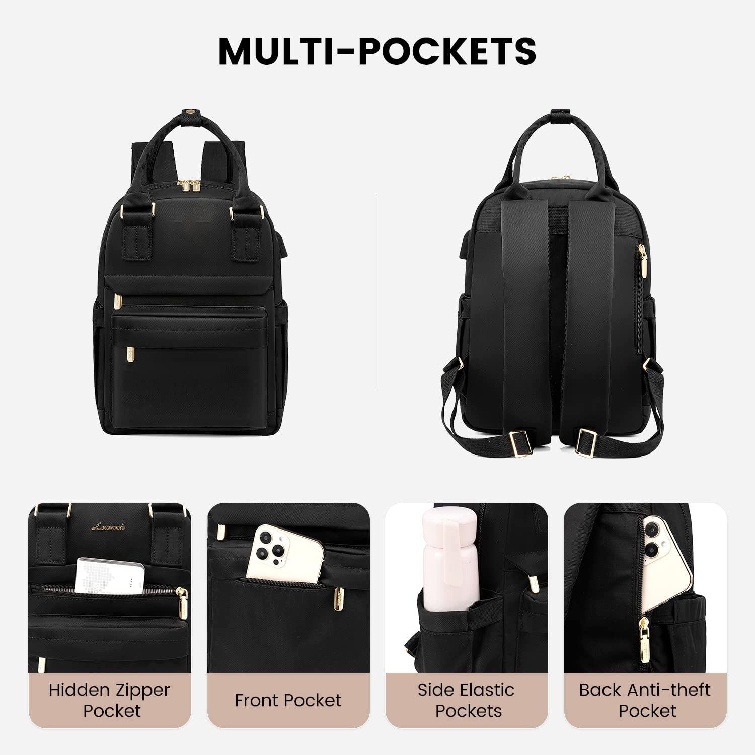 Only-bags.store Eleganter Rucksack, wasserdichter Stadtrucksack Handtasche 2 in 1 mit USB-Ladeanschluss  