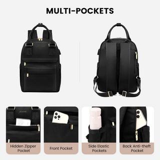 Only-bags.store Eleganter Rucksack, wasserdichter Stadtrucksack Handtasche 2 in 1 mit USB-Ladeanschluss  