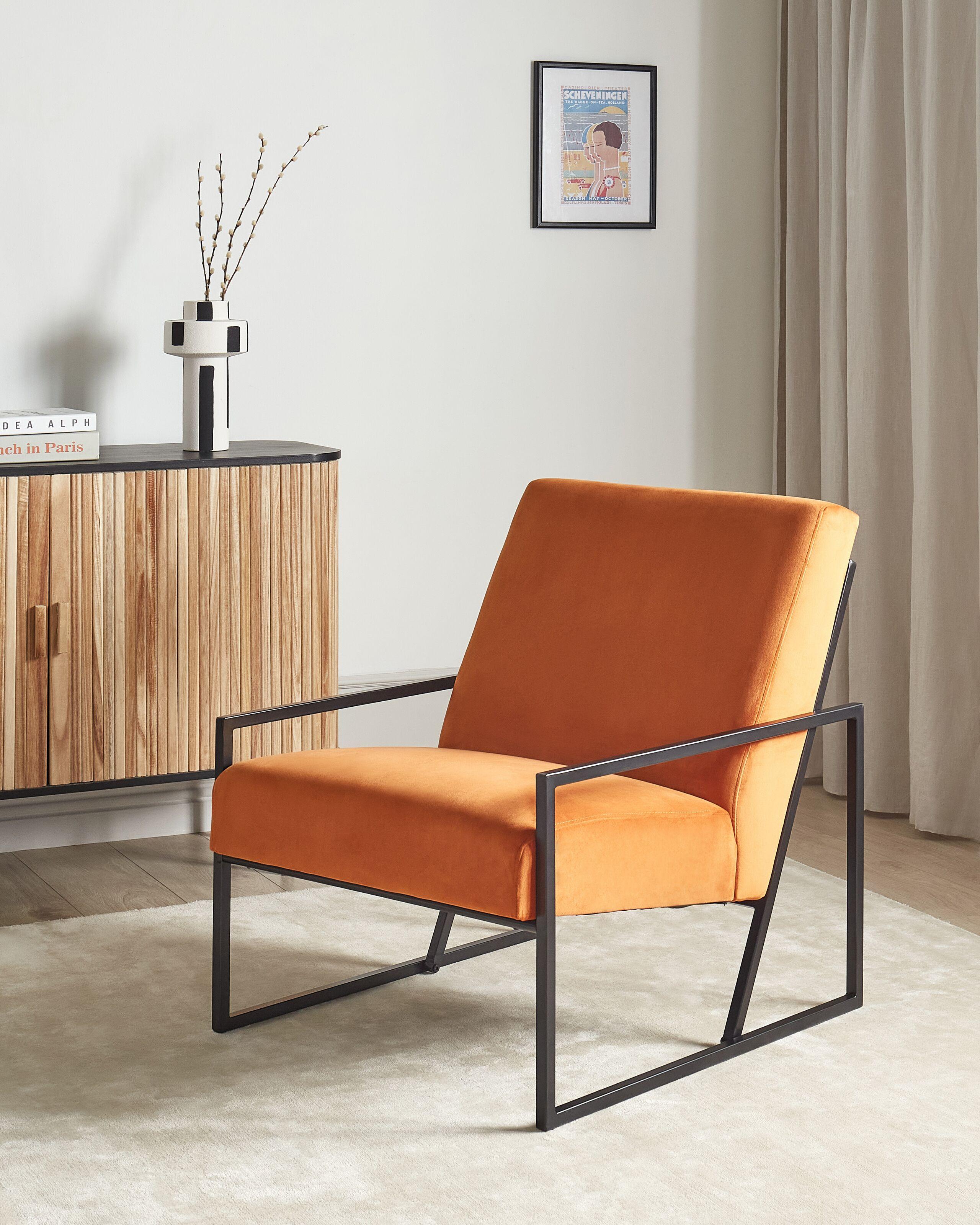 Beliani Fauteuil en Velours Moderne DELARY  