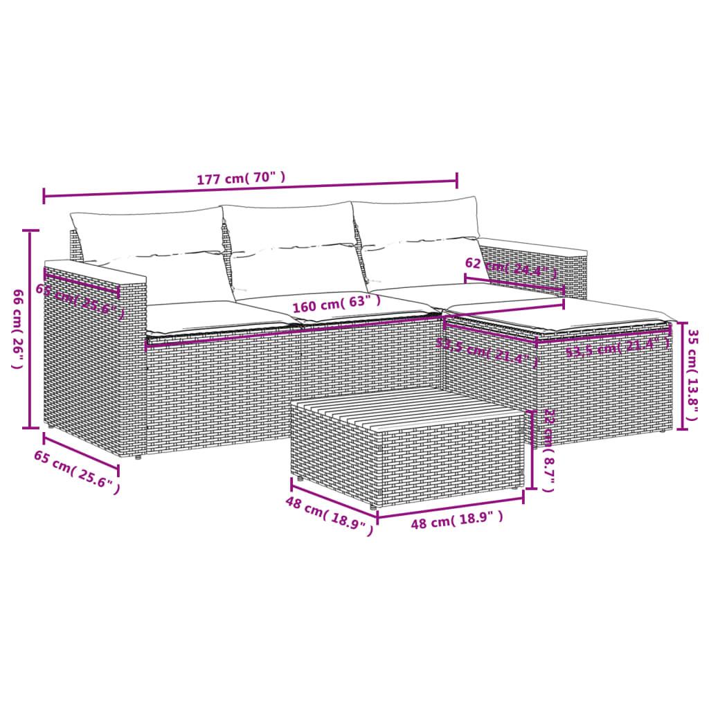 VidaXL set divano da giardino Polirattan  