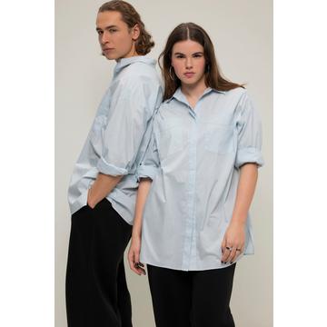 Camicia unisex dal taglio oversize con collo da camicia e maniche lunghe