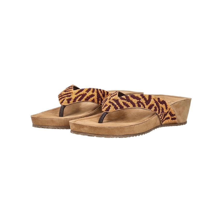 Lazamani Beaded Wedge Thong Sandalen  