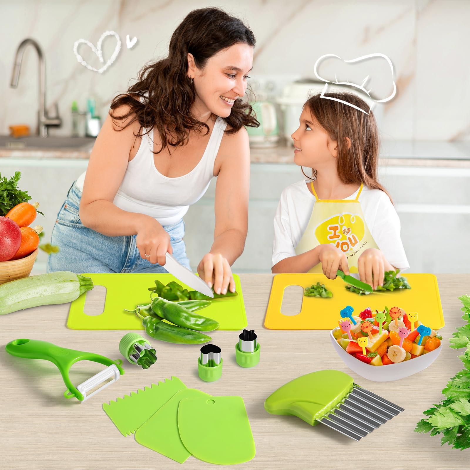 Activity-board  Couteau pour enfants Couteau de chef de sécurité pour enfants 27 pièces pour couper et cuisiner les fruits et les légumes 