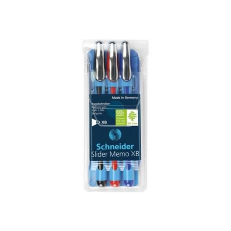 Schneider SCHNEIDER Kugelschreiber Slider Memo XB assortiert, Etui 3 Stück  