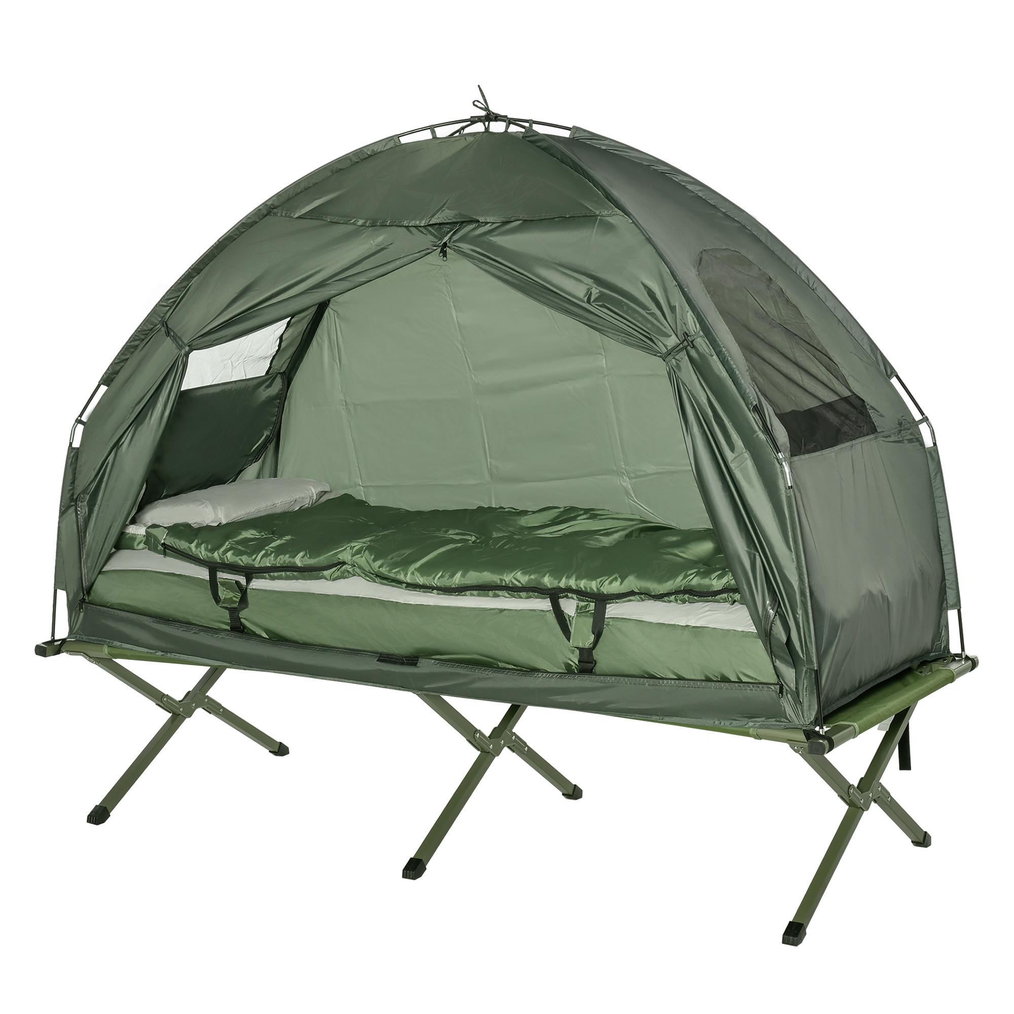 Outsunny  Lit de camp 4 en 1, ensemble de camping 