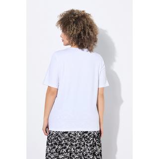 Ulla Popken T-Shirt Classica Stampa Struzzo Girocollo Mezze Maniche  