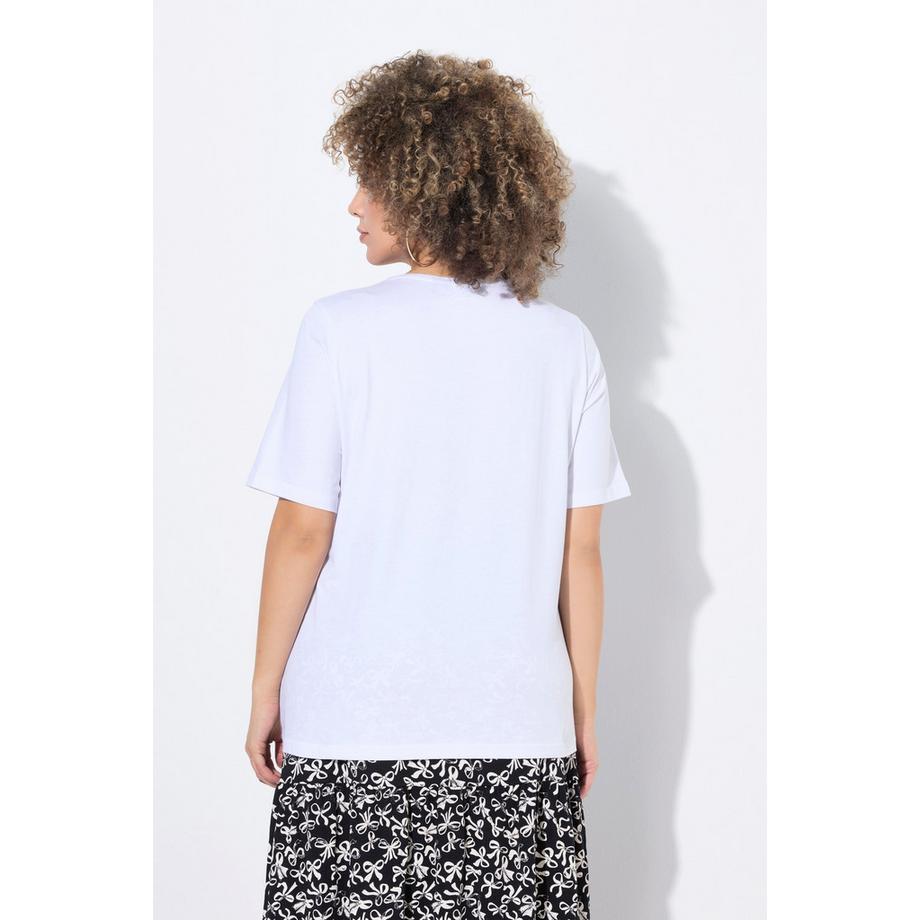 Ulla Popken T-Shirt Classique Imprimé Autruche Col Rond Manches Courtes  