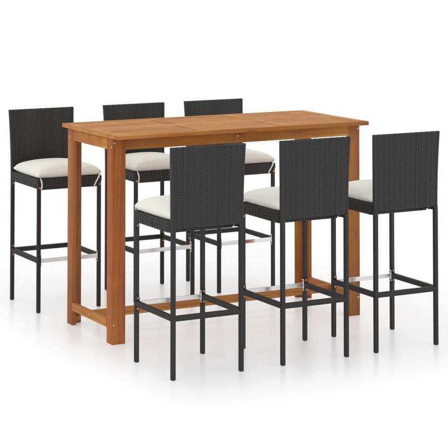 Ensemble de bar de jardin bois d'acacia