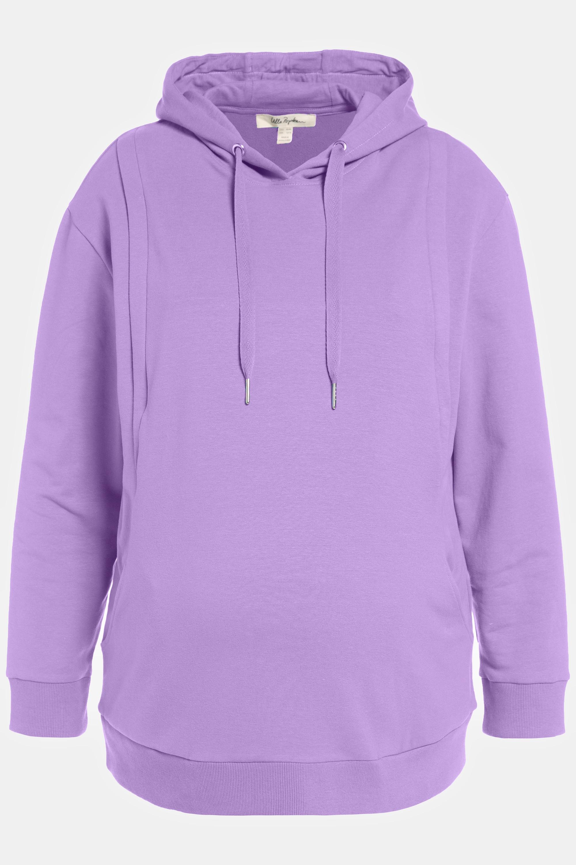 Ulla Popken  Sweat à capuche Bellieva, fonction d'allaitement, silhouette en A, capuche, manches longues 