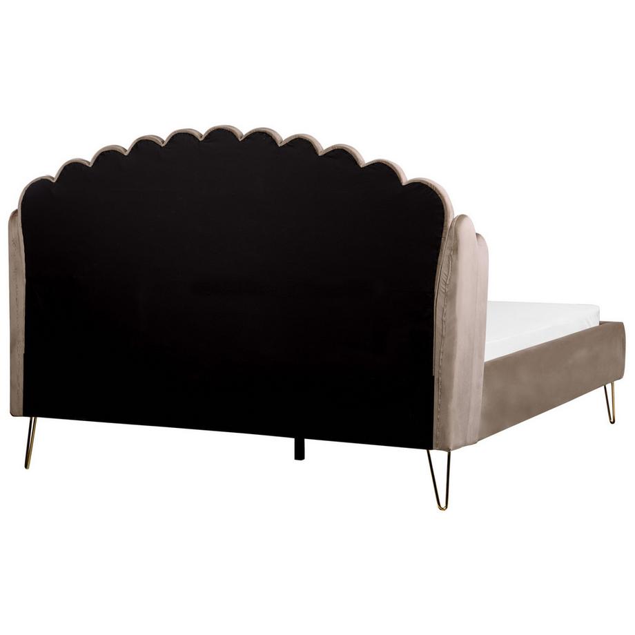 Beliani Bett mit Lattenrost aus Samtstoff  AMBILLOU  