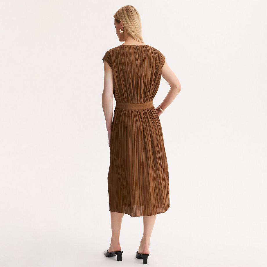 La Redoute Collections Ärmelloses Plissee-Kleid Midi-Länge  