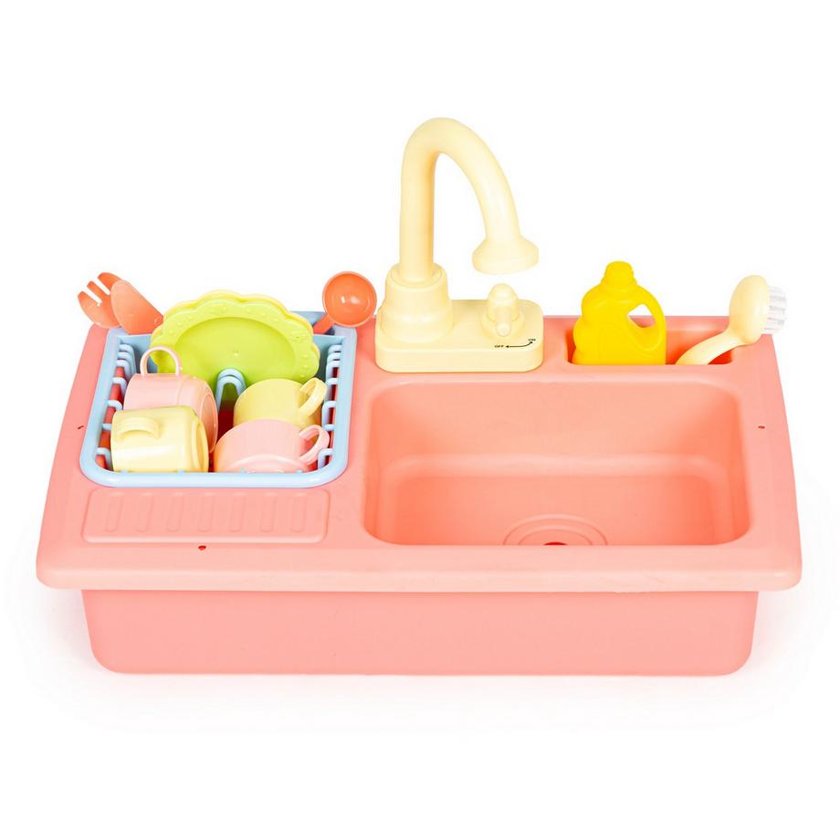 Pricenet  Lavello da cucina con rubinetto pieno d'acqua, 12 accessori, giocattolo per bambini 