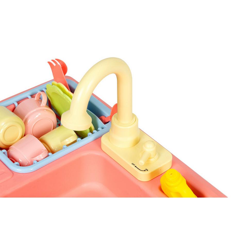 Pricenet  Lavello da cucina con rubinetto pieno d'acqua, 12 accessori, giocattolo per bambini 